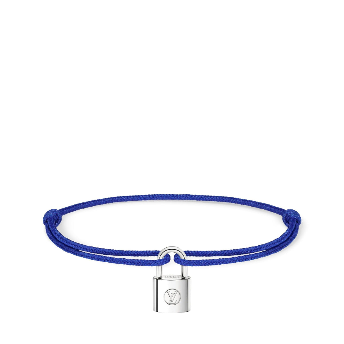 Silver Lockit Bracelet, Sterling Silver and Blue Polyester Cord
