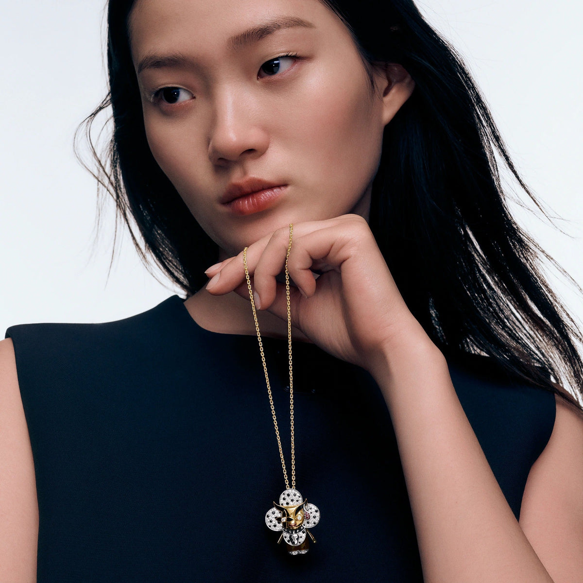 Vivienne Ox Pendant, 3 Golds, Lacquer, Diamonds & Colored Gemstones