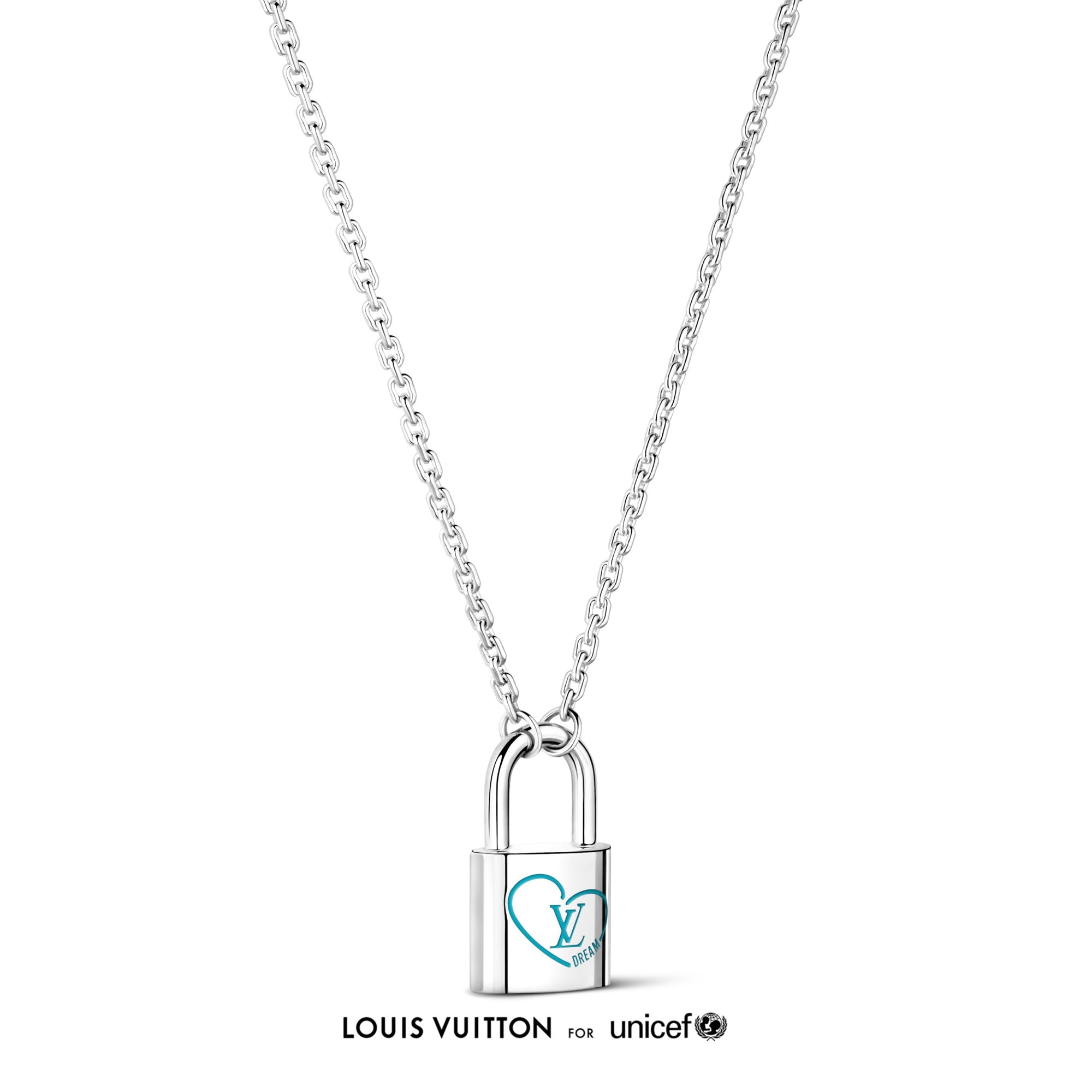 Silver Lockit x Felix Lee Pendant, Sterling Silver and Blue Lacquer