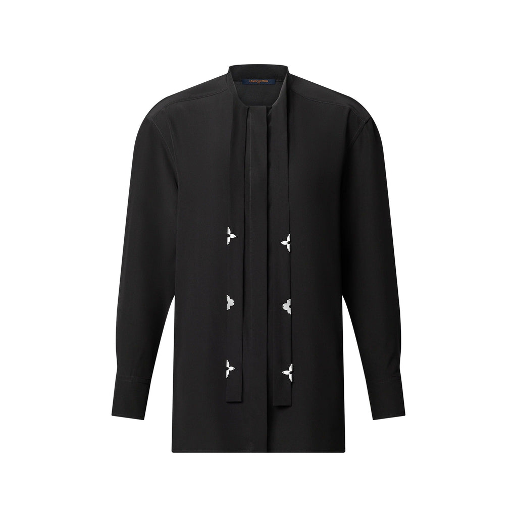 Monogram Accent Lavallière Blouse