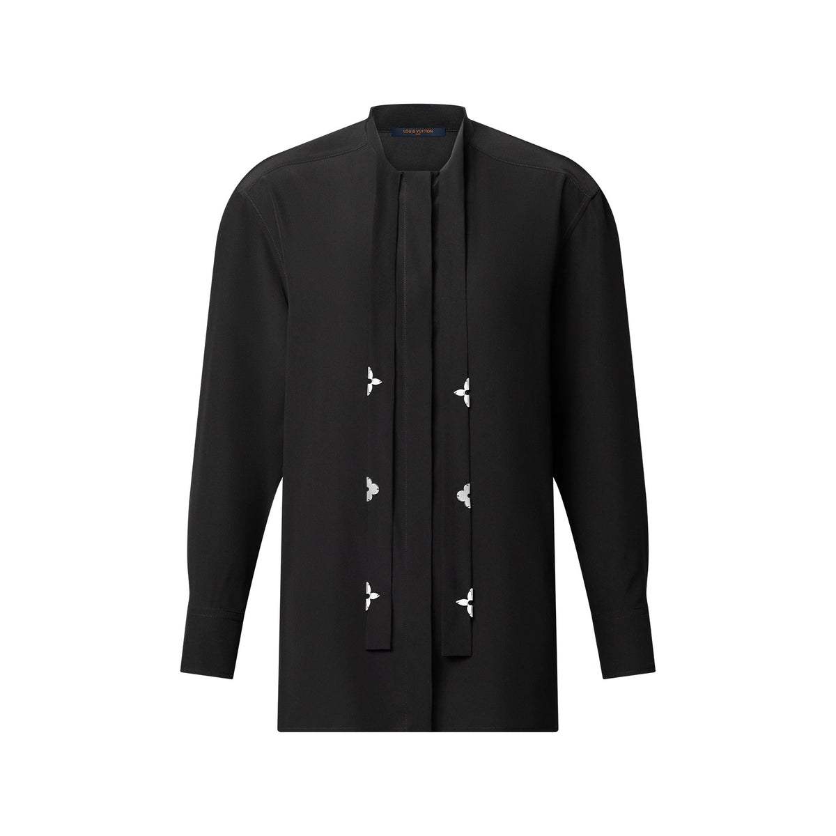 Monogram Accent Lavallière Blouse