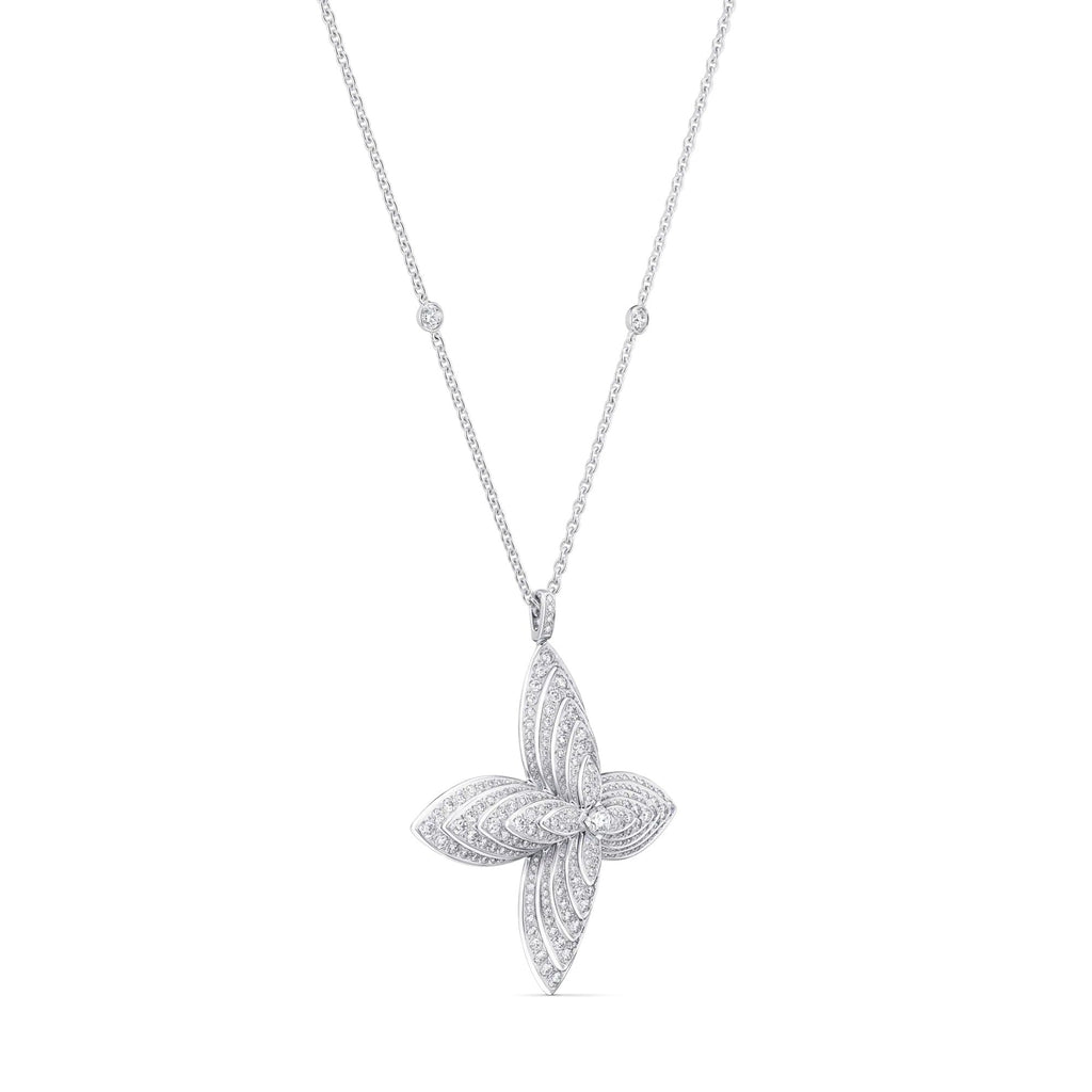 Idylle Blossom Pendant, White Gold & Diamonds