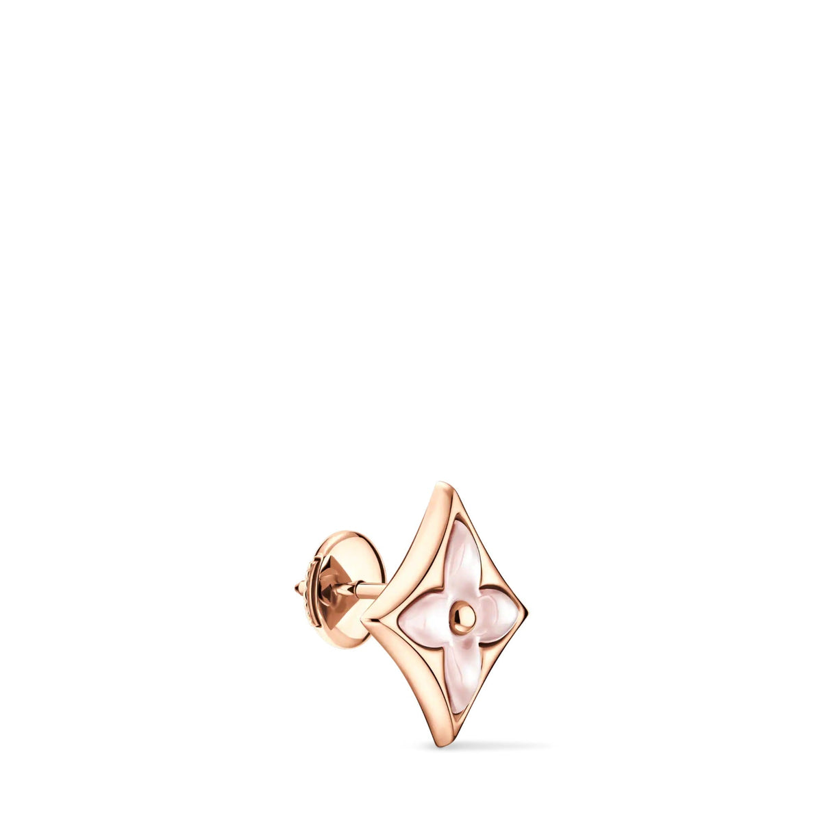 Color Blossom BB Star Ear Stud, Pink Gold and Pink Mother-of-Pearl - Per Unit