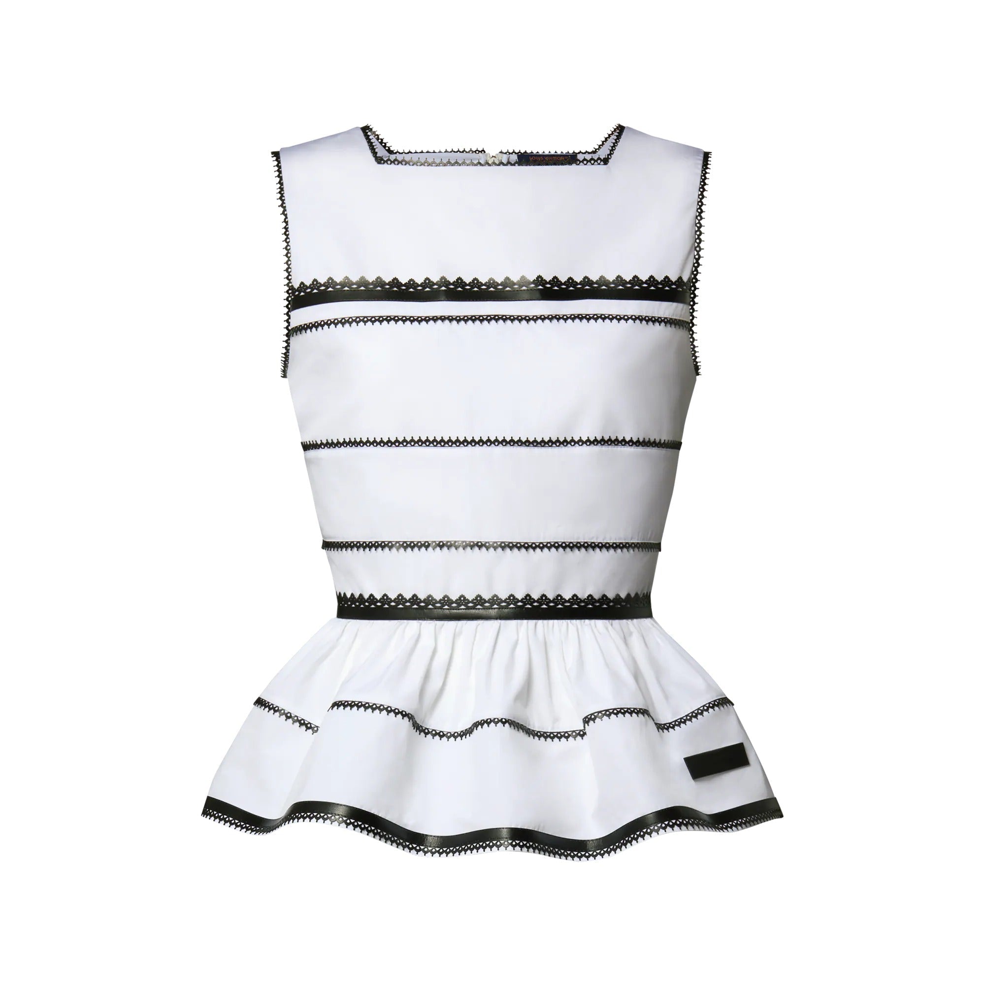 Graphic Lace Accent Peplum Top
