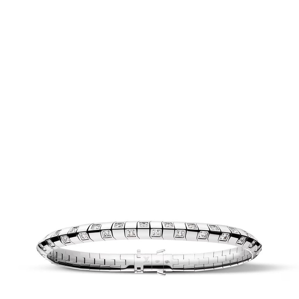 Le Damier de Louis Vuitton Medium Bracelet, White Gold and Diamonds