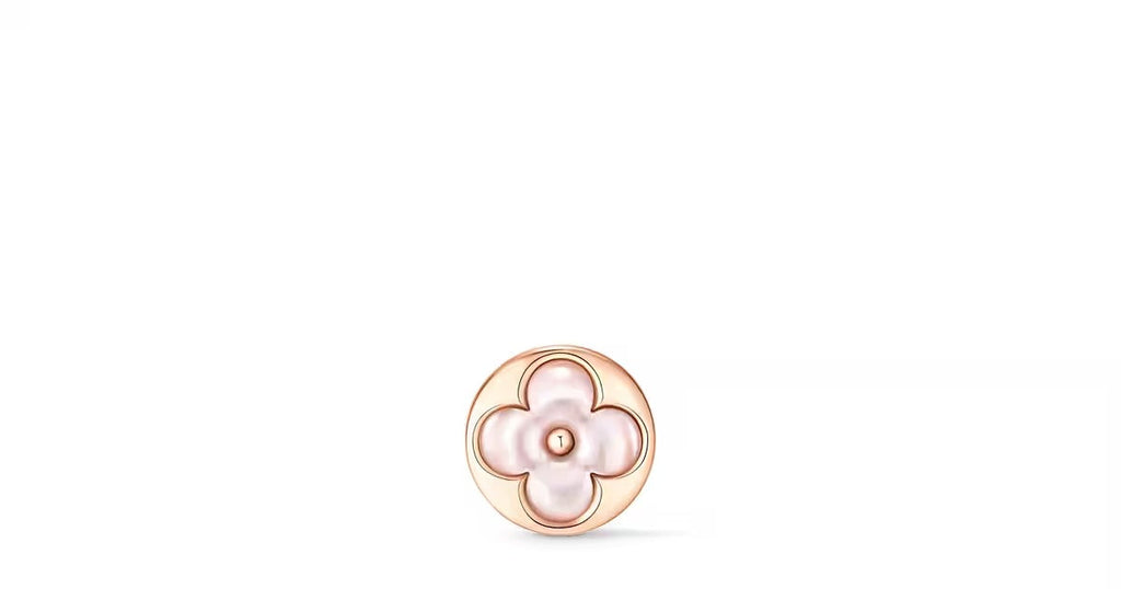 Color Blossom BB Sun Ear Stud, Pink Gold and Pink Mother-of-Pearl - Per Unit