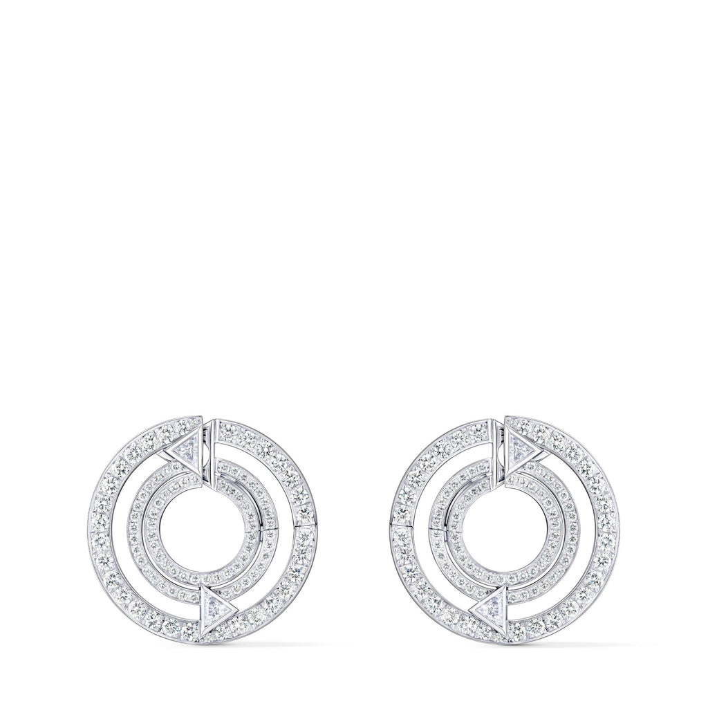 Pure V Hoops, White Gold and Diamonds