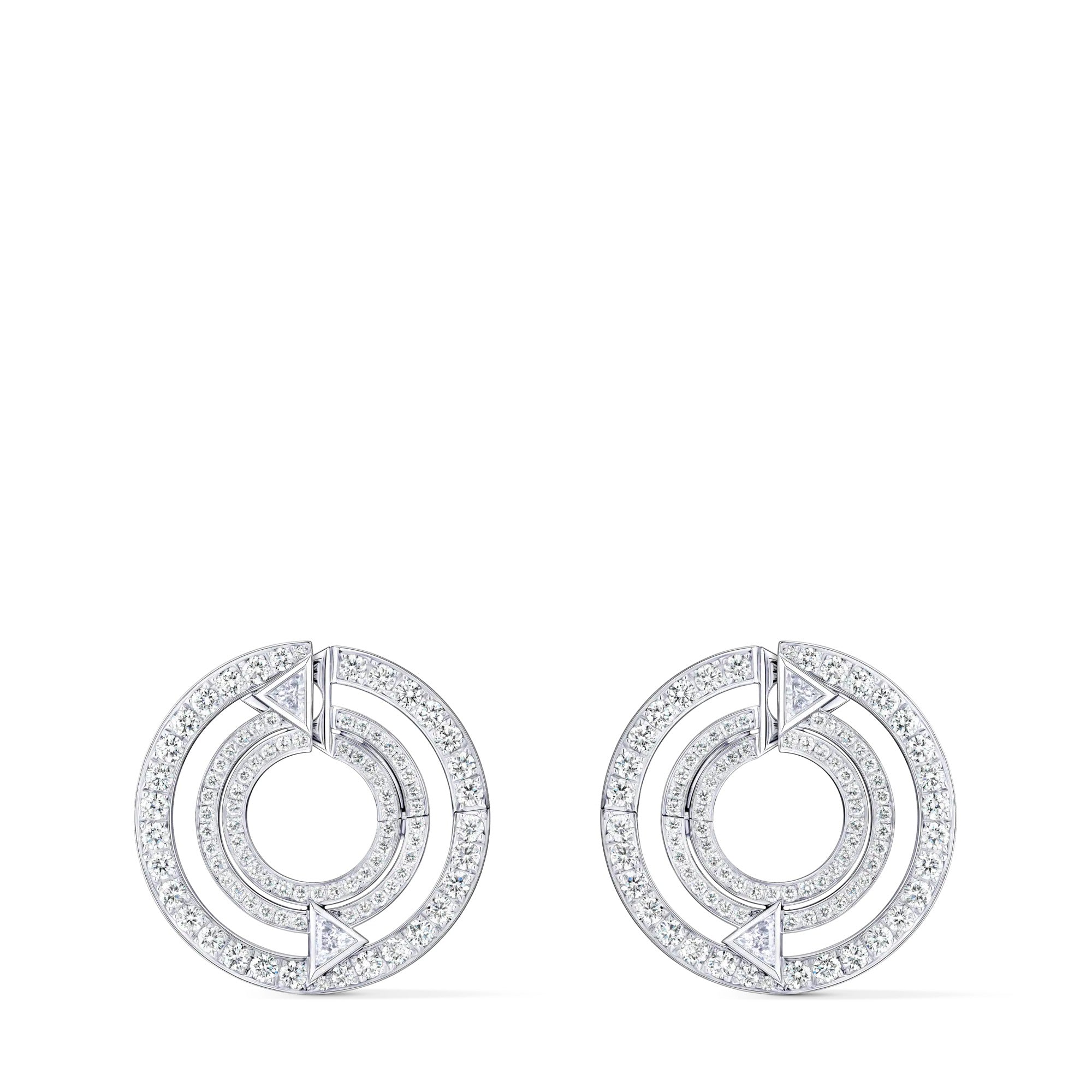 Pure V Hoops, White Gold and Diamonds