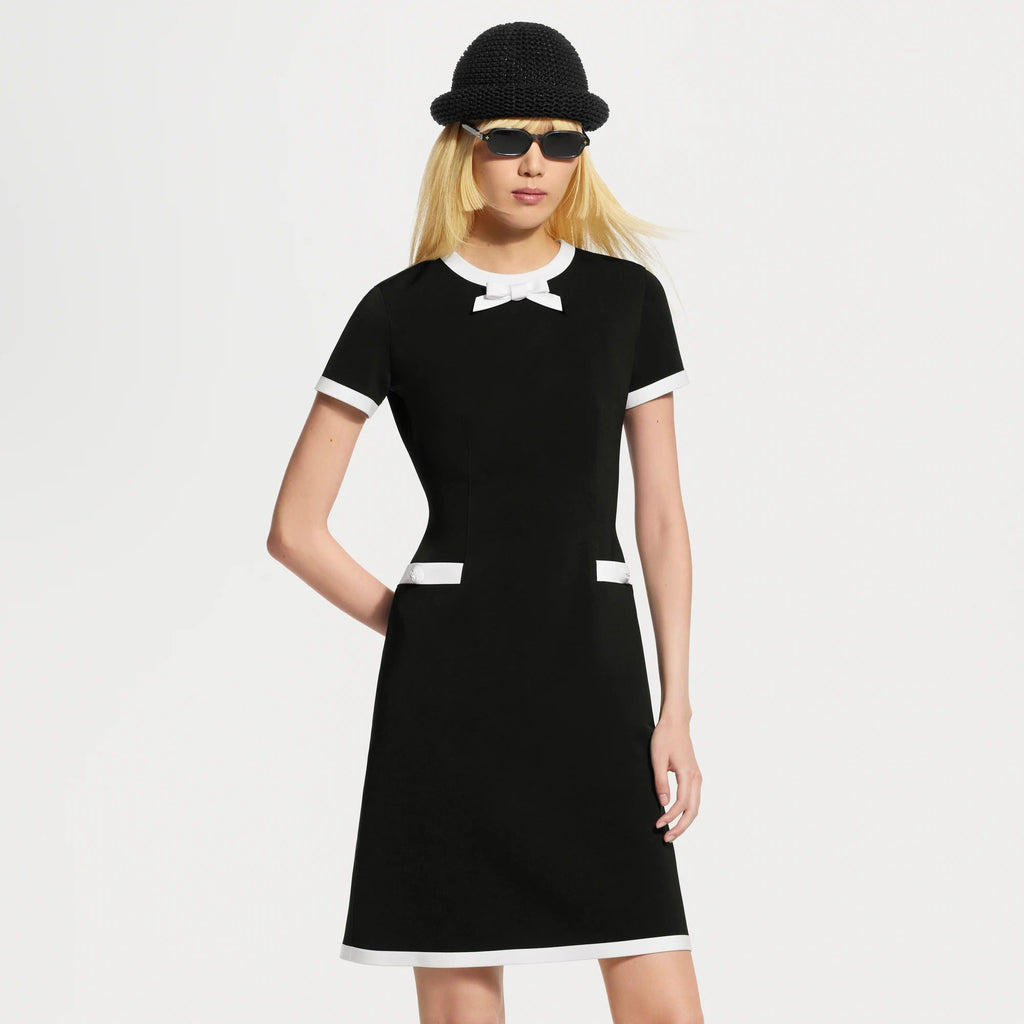 Graphic Trim Technical Jersey Dress