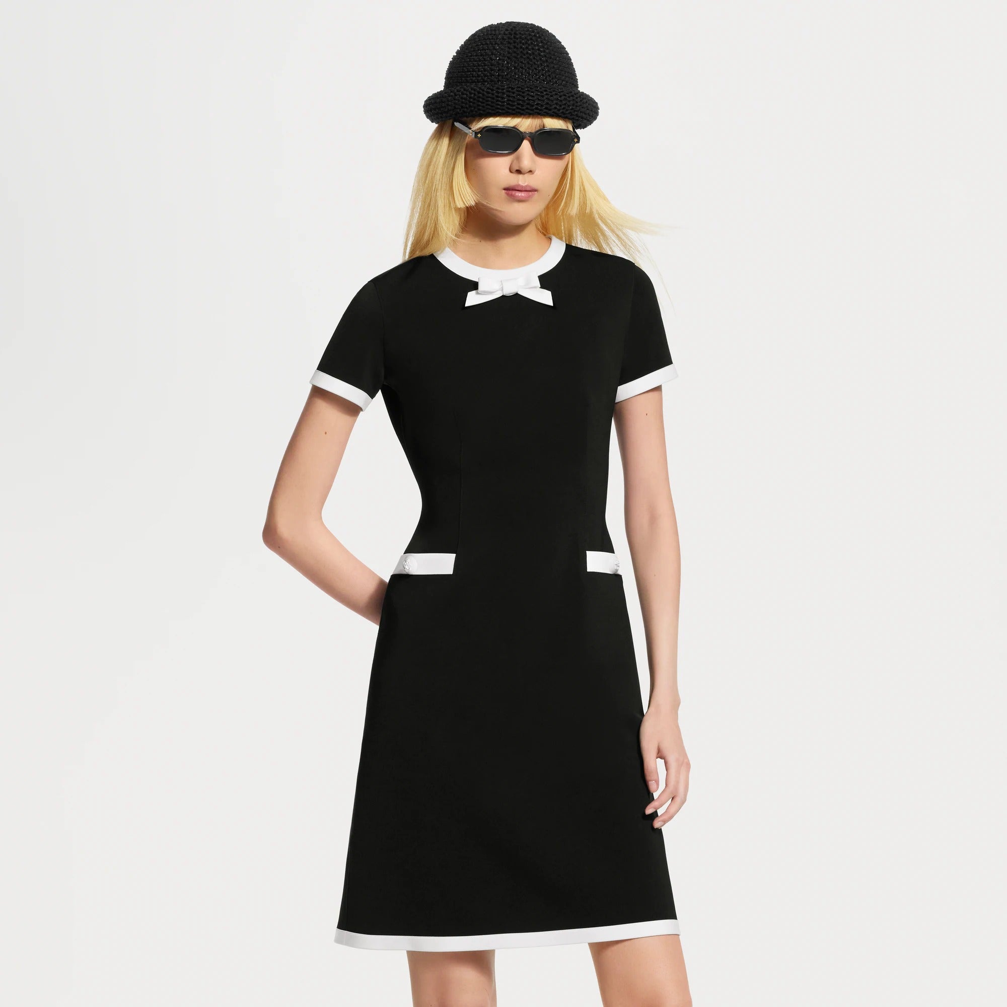 Graphic Trim Technical Jersey Dress