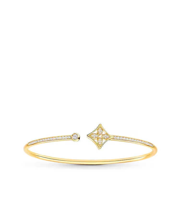 Idylle Blossom Twist Bracelet, Yellow Gold And Diamonds