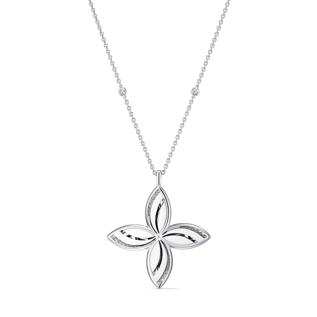 Idylle Blossom Pendant, White Gold & Diamonds