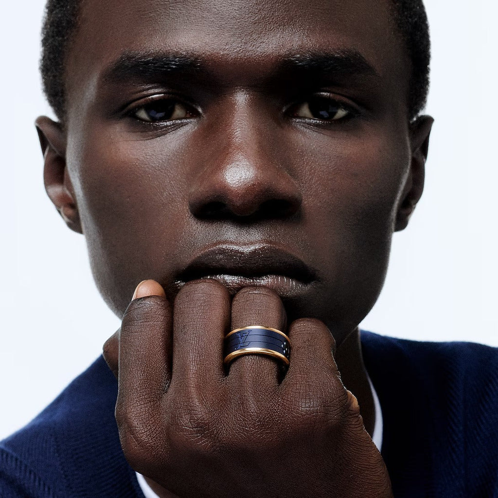 Les Gastons Vuitton Puzzle Ring, Yellow Gold and Blue Titanium