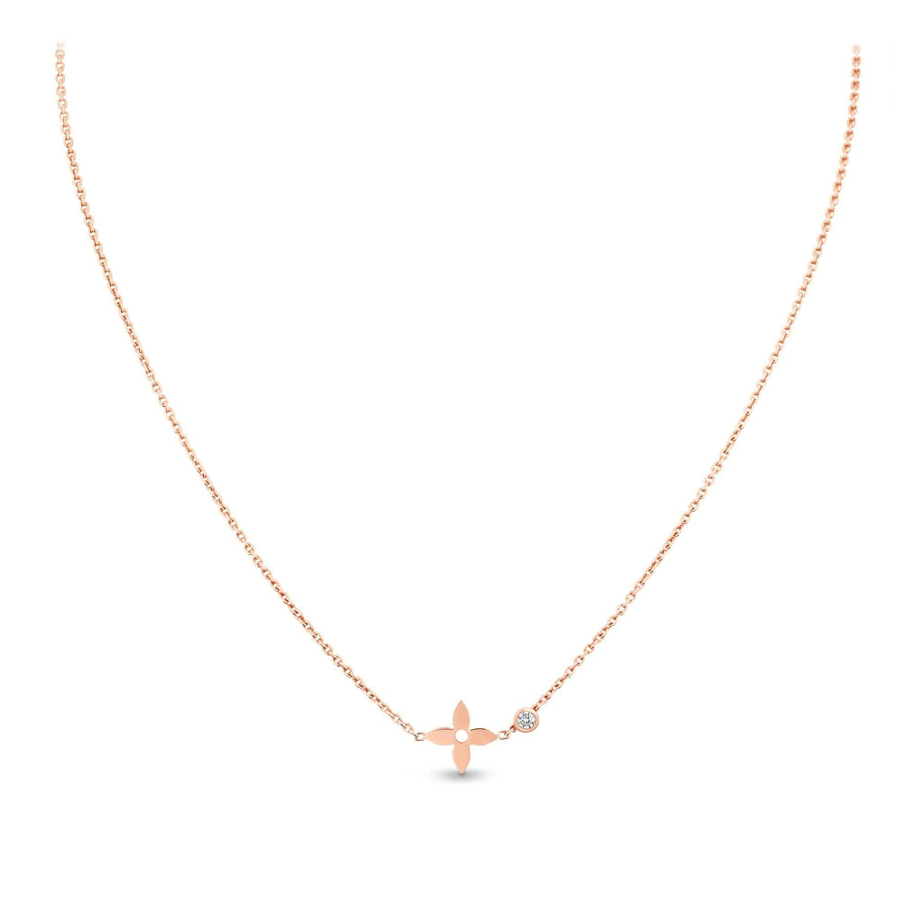 Idylle Blossom pendant, pink gold and diamond