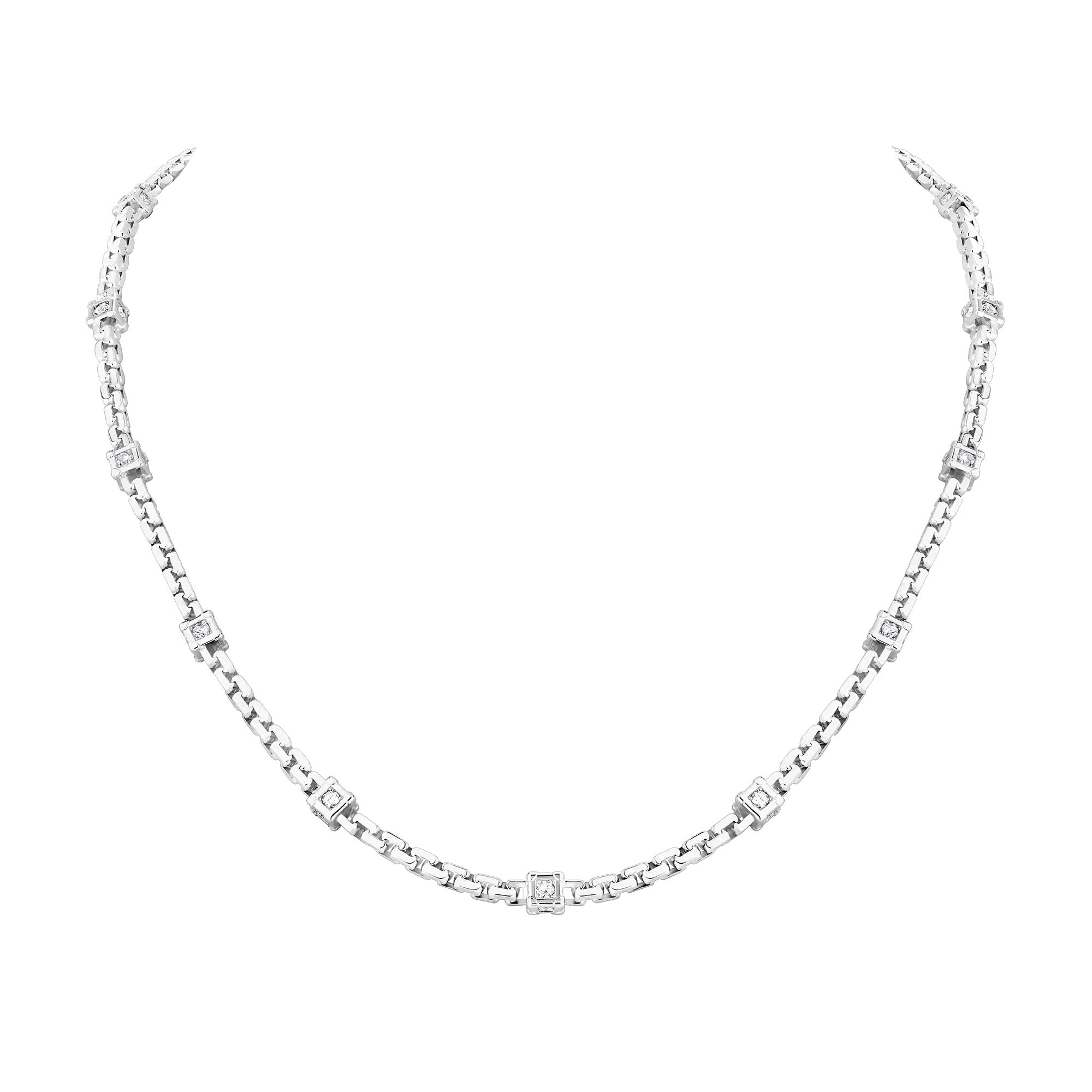 Les Gastons Vuitton Trunk Necklace, White Gold and Diamonds