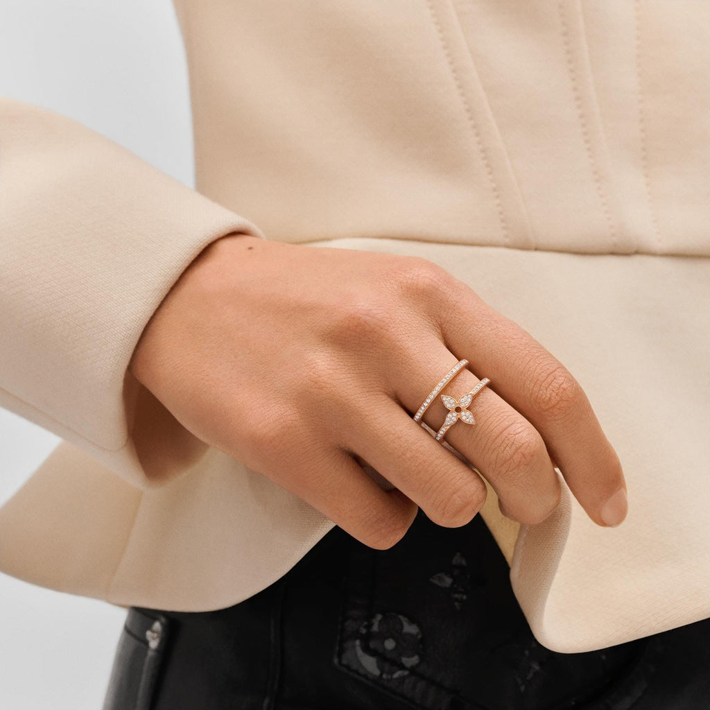 Idylle Blossom Two-Row Ring, Pink Gold And Diamonds