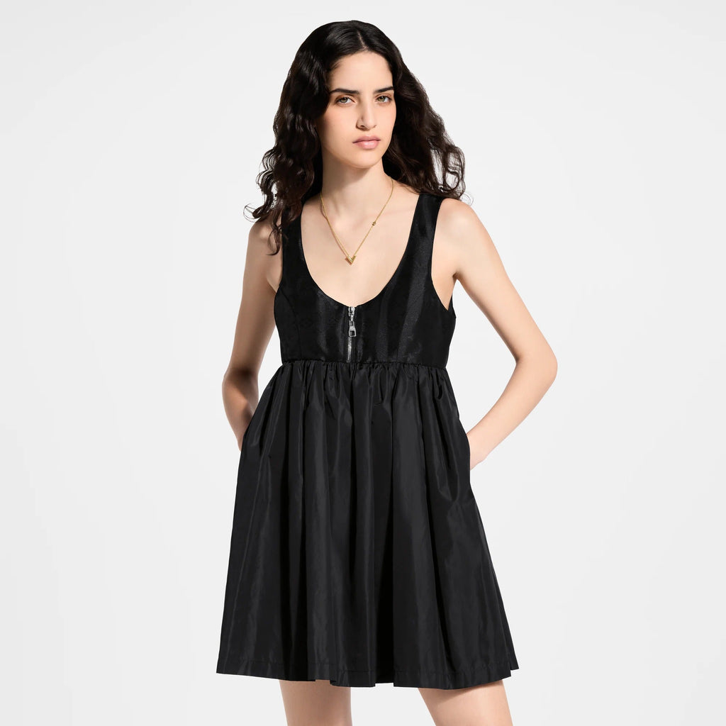Monogram Accent Babydoll Dress