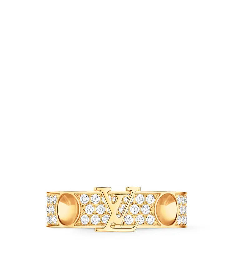 Empreinte Medium Ring, Yellow Gold and Diamonds