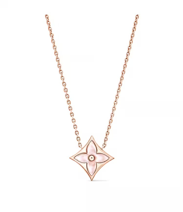 Color Blossom M Star Pendant, Rose Gold and Pink Mother-of-Pearl