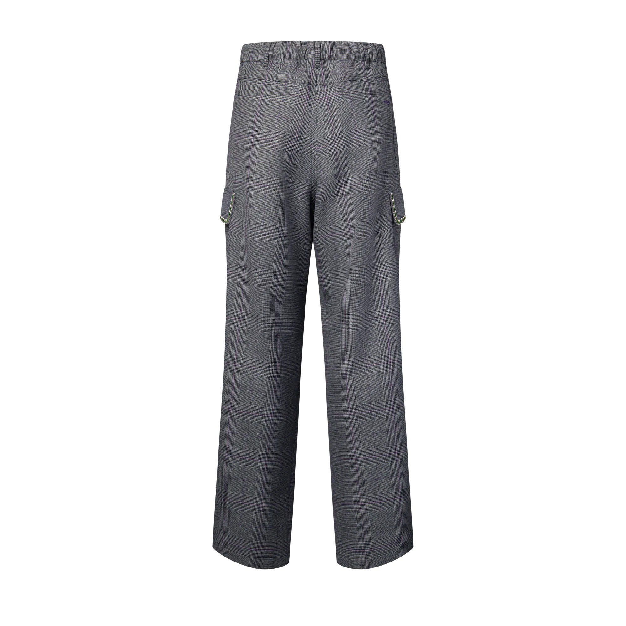 Check Embroidered Cargo Pants