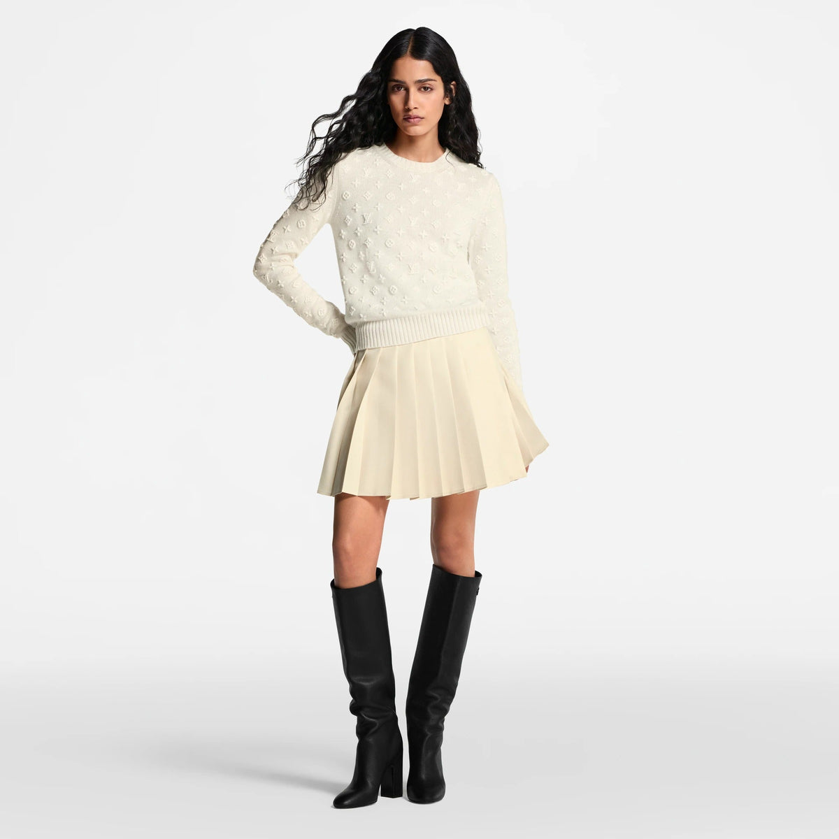3D Monogram Knit Pullover