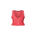Broderie Trim Peplum Crop Top