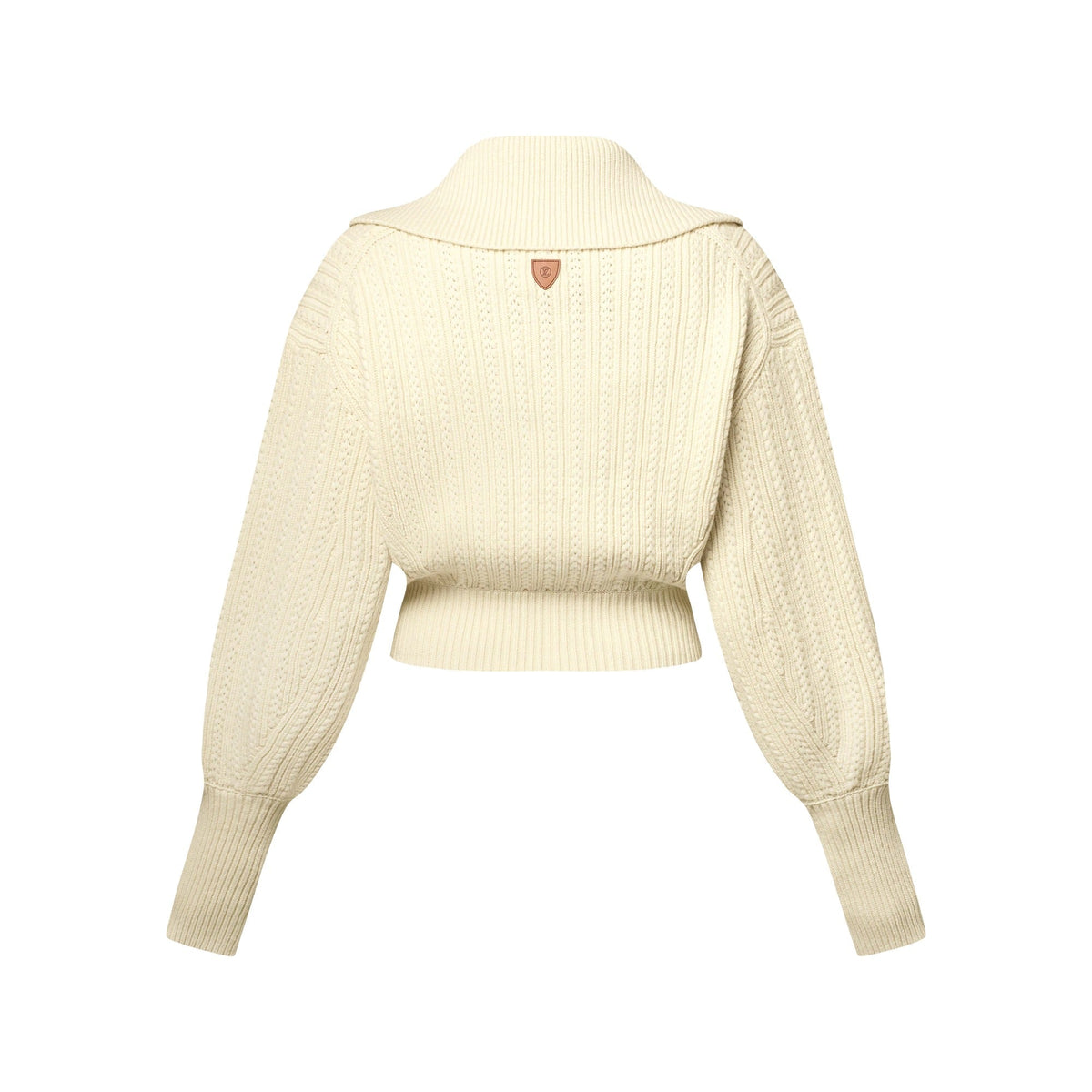 Cropped Rib-Knit Jacket