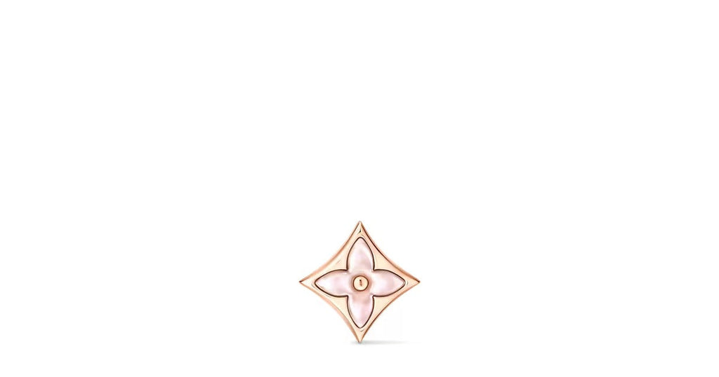Color Blossom BB Star Ear Stud, Pink Gold and Pink Mother-of-Pearl - Per Unit