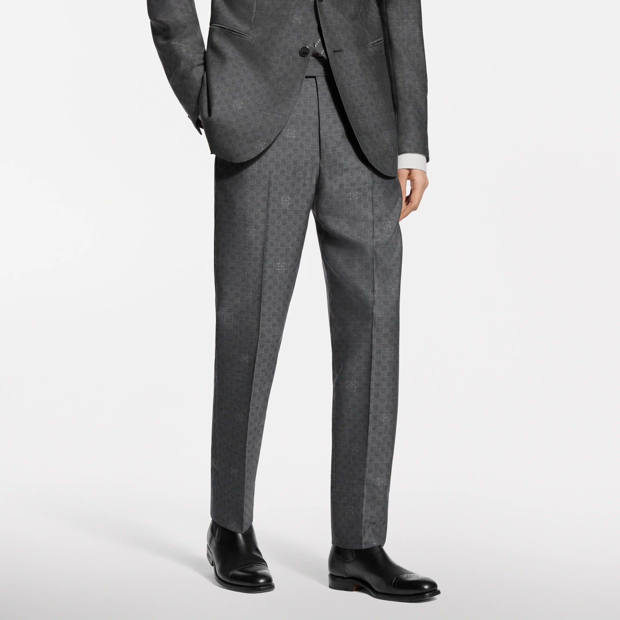 Damier Jacquard Cigarette Pants