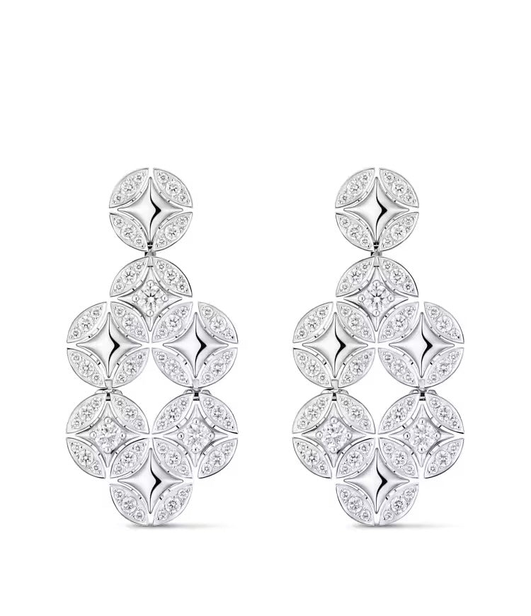 Galaxie Earrings, White Gold and Diamonds