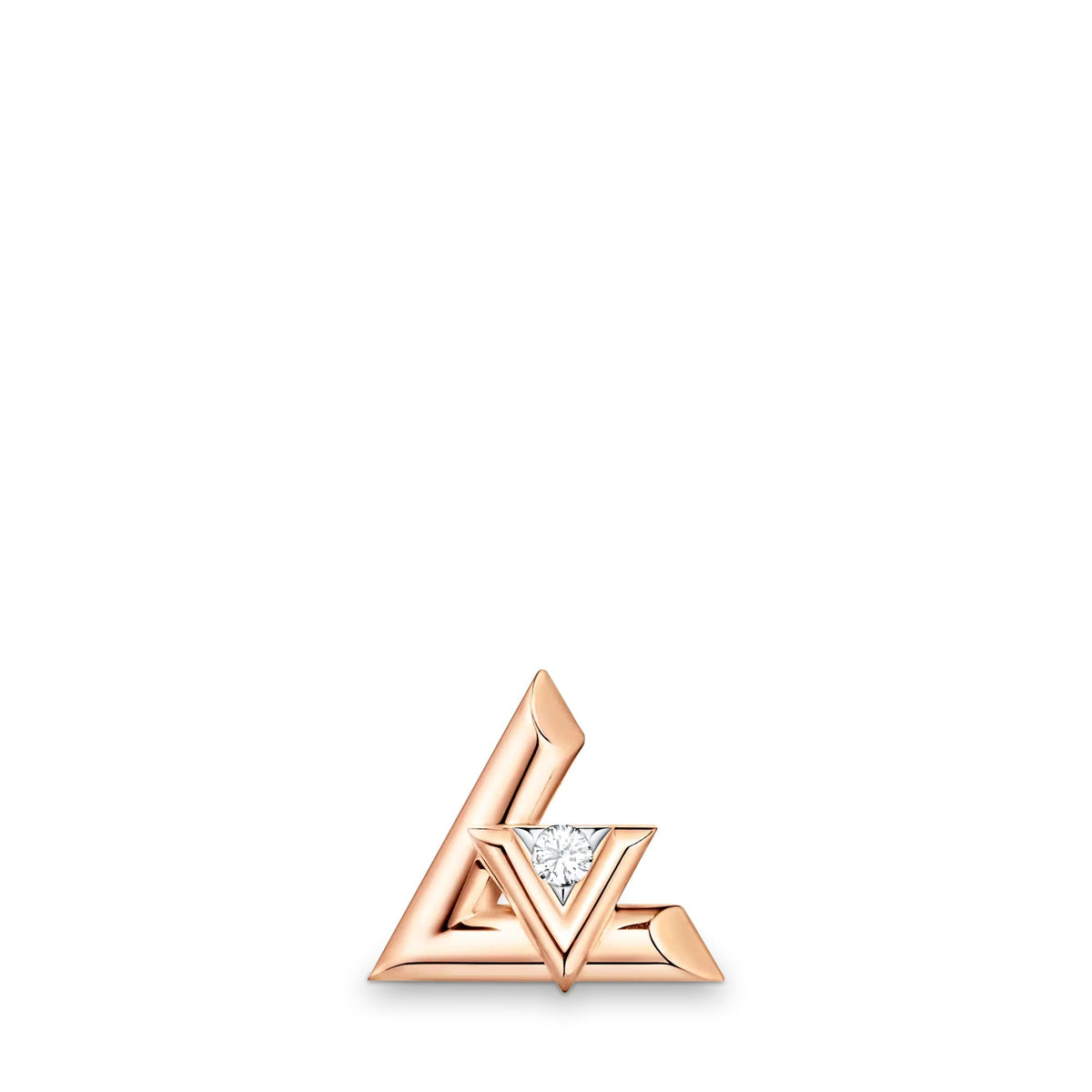 LV Volt One Stud, Pink Gold And Diamond - Per Unit