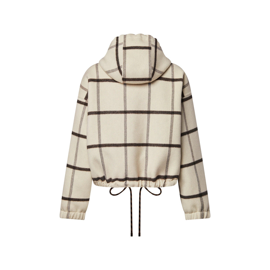 Check Motif Hooded Jacket