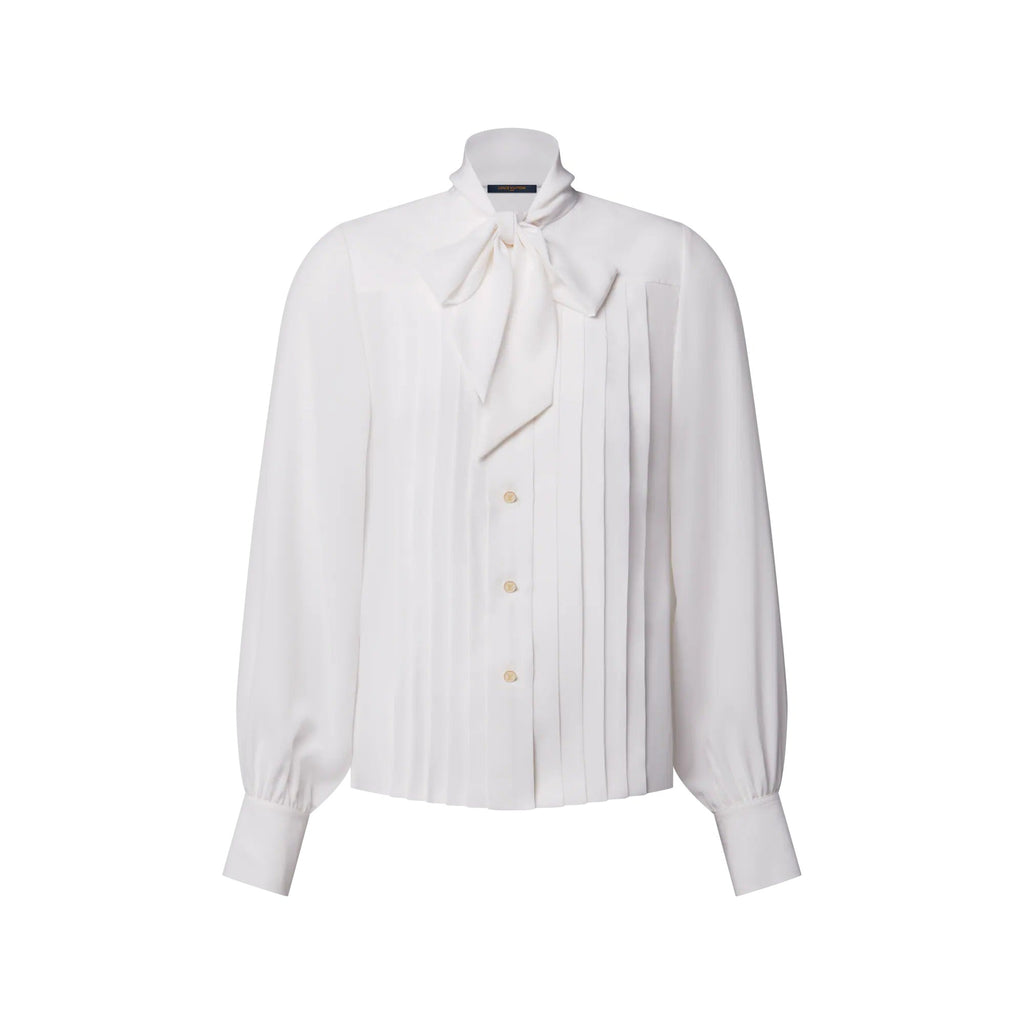 Pleated Lavallière Blouse