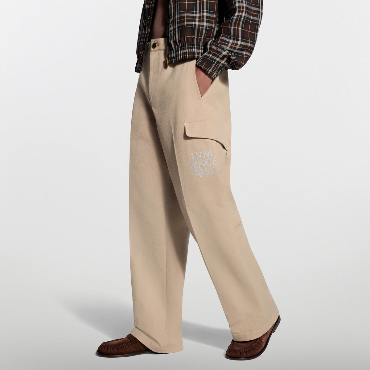 Embroidered Cotton Cargo Pants
