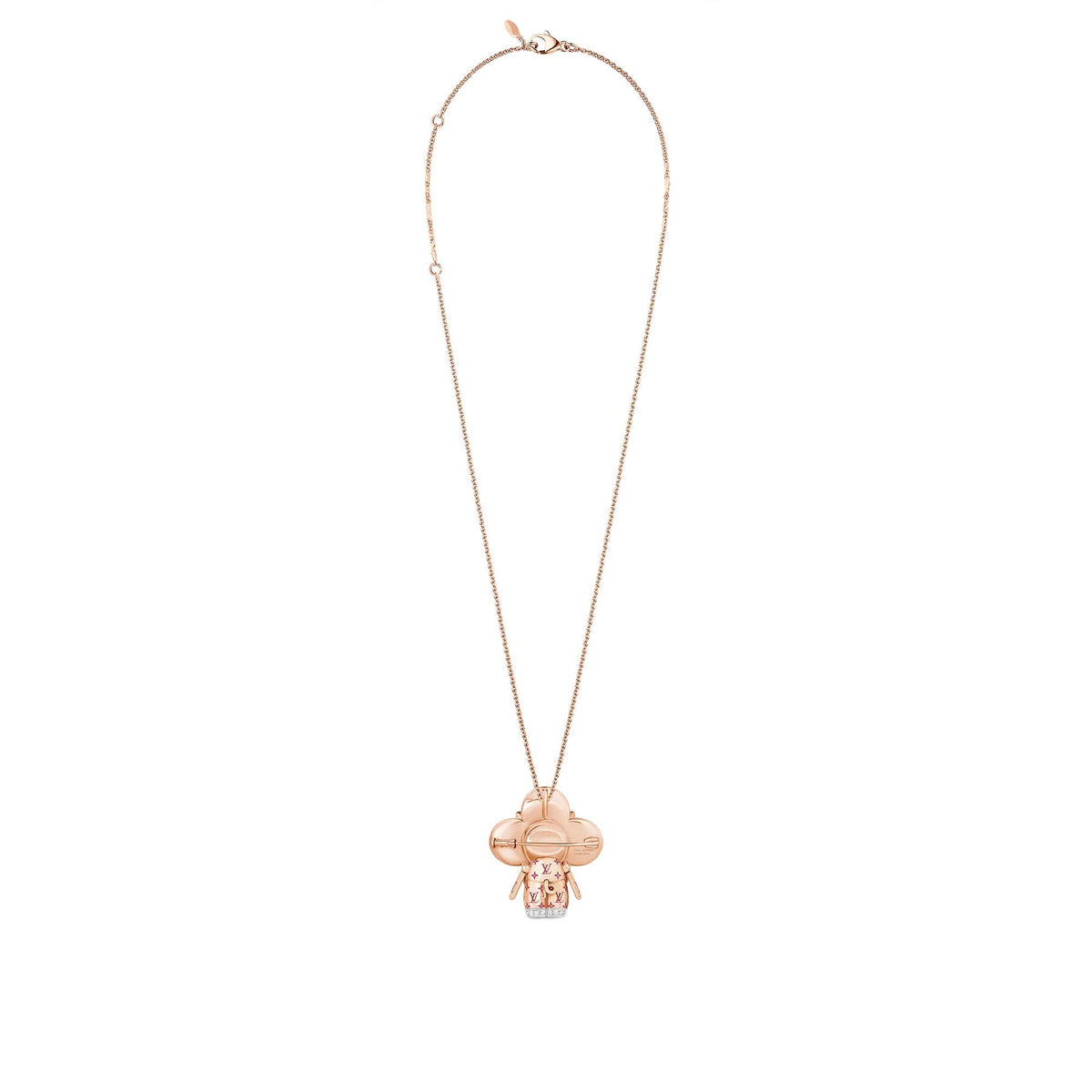 Vivienne Pig Pendant, Pink Gold, Lacquer, Diamonds & Colored Gemstones