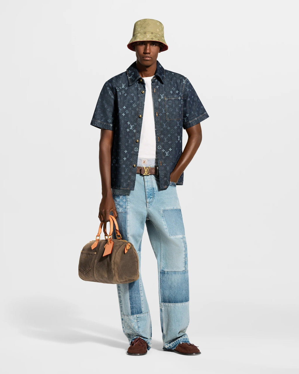 LV Initiales Monogram Denim 40mm Belt