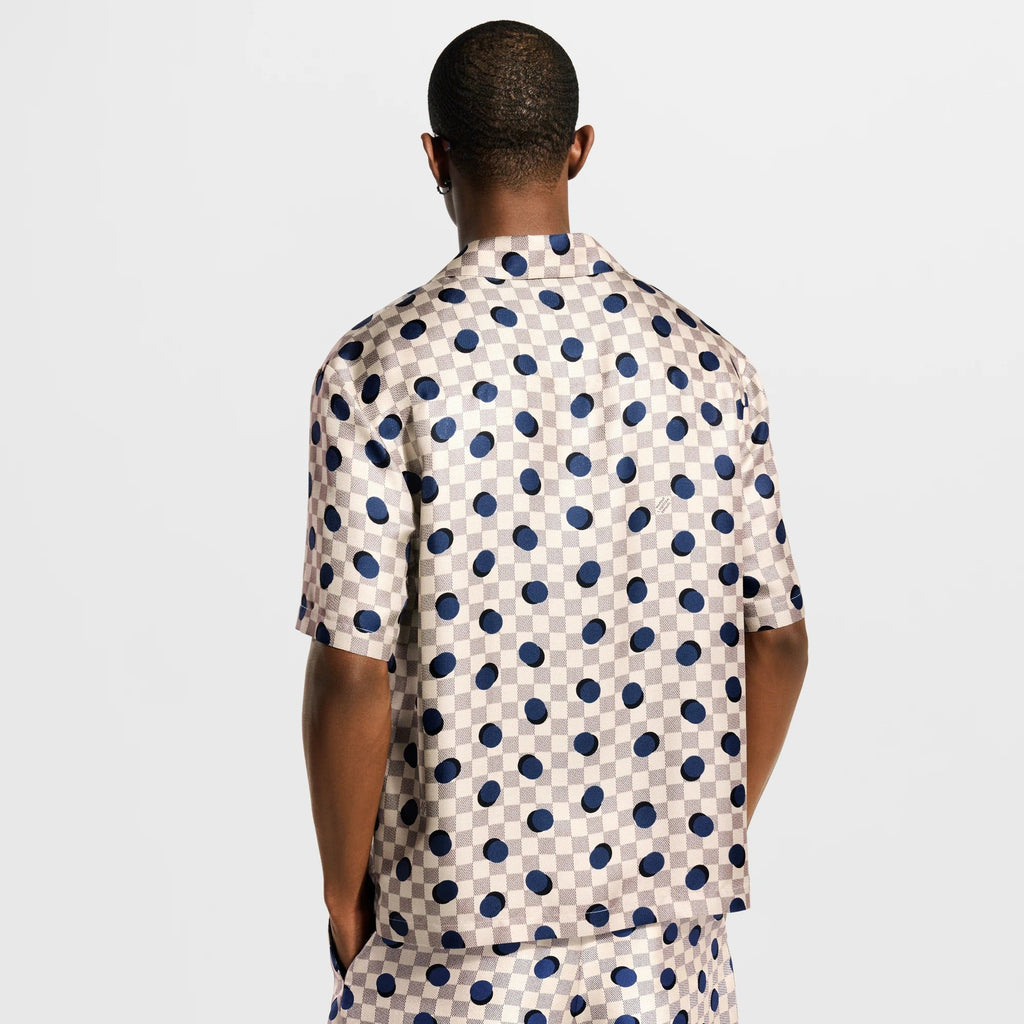 Damier Silk Short-Sleeved Shirt