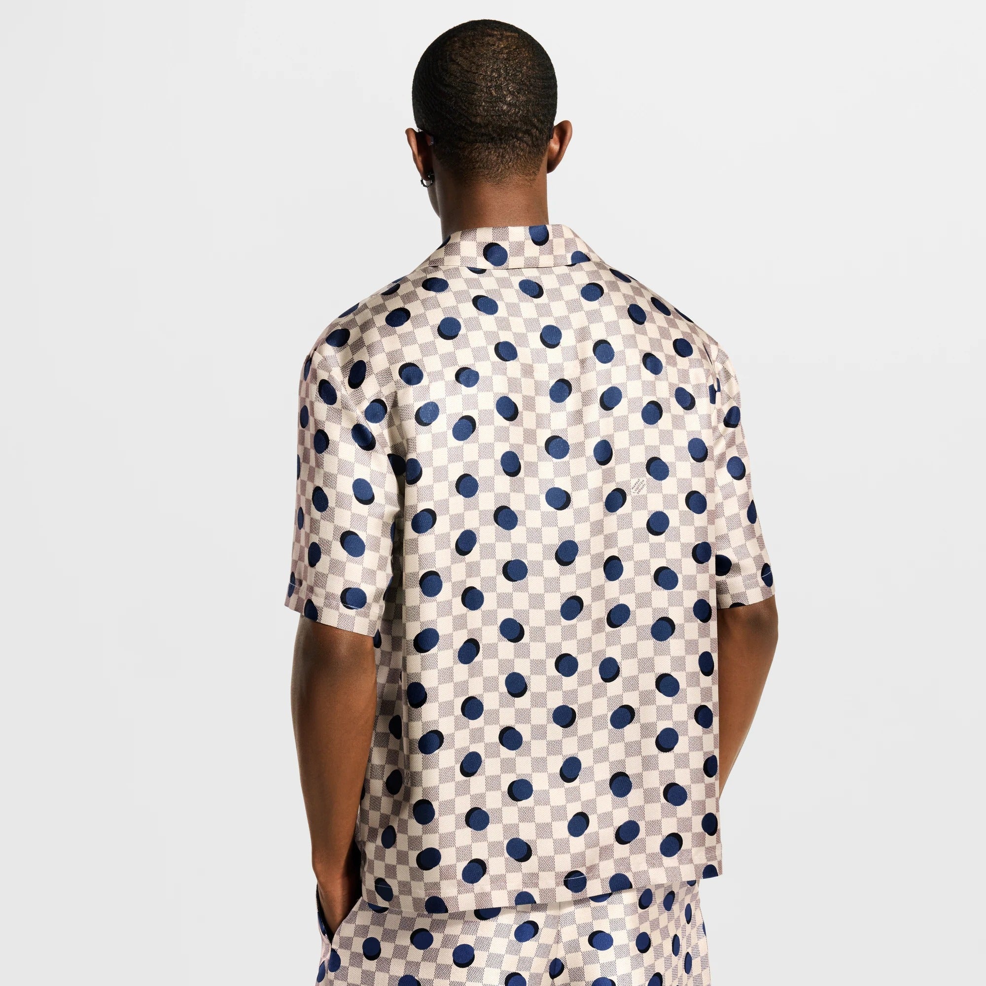 Damier Silk Short-Sleeved Shirt