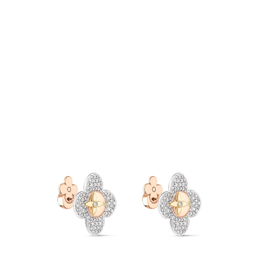 Vivienne Earrings, 3 Golds and Diamonds