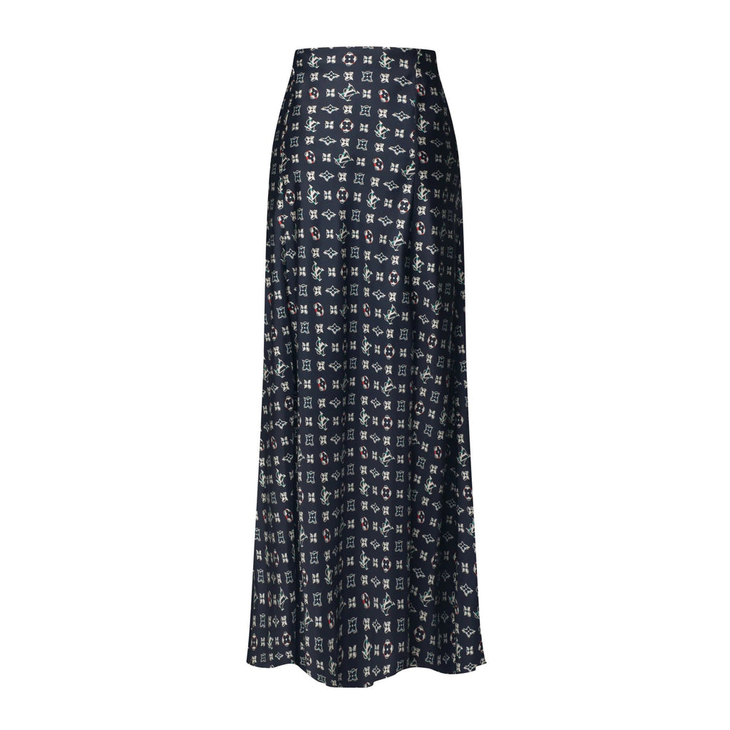 Monogram Buoy Flared Maxi Skirt