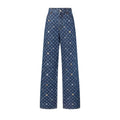 Monogram Embroidered Denim Skate Pants