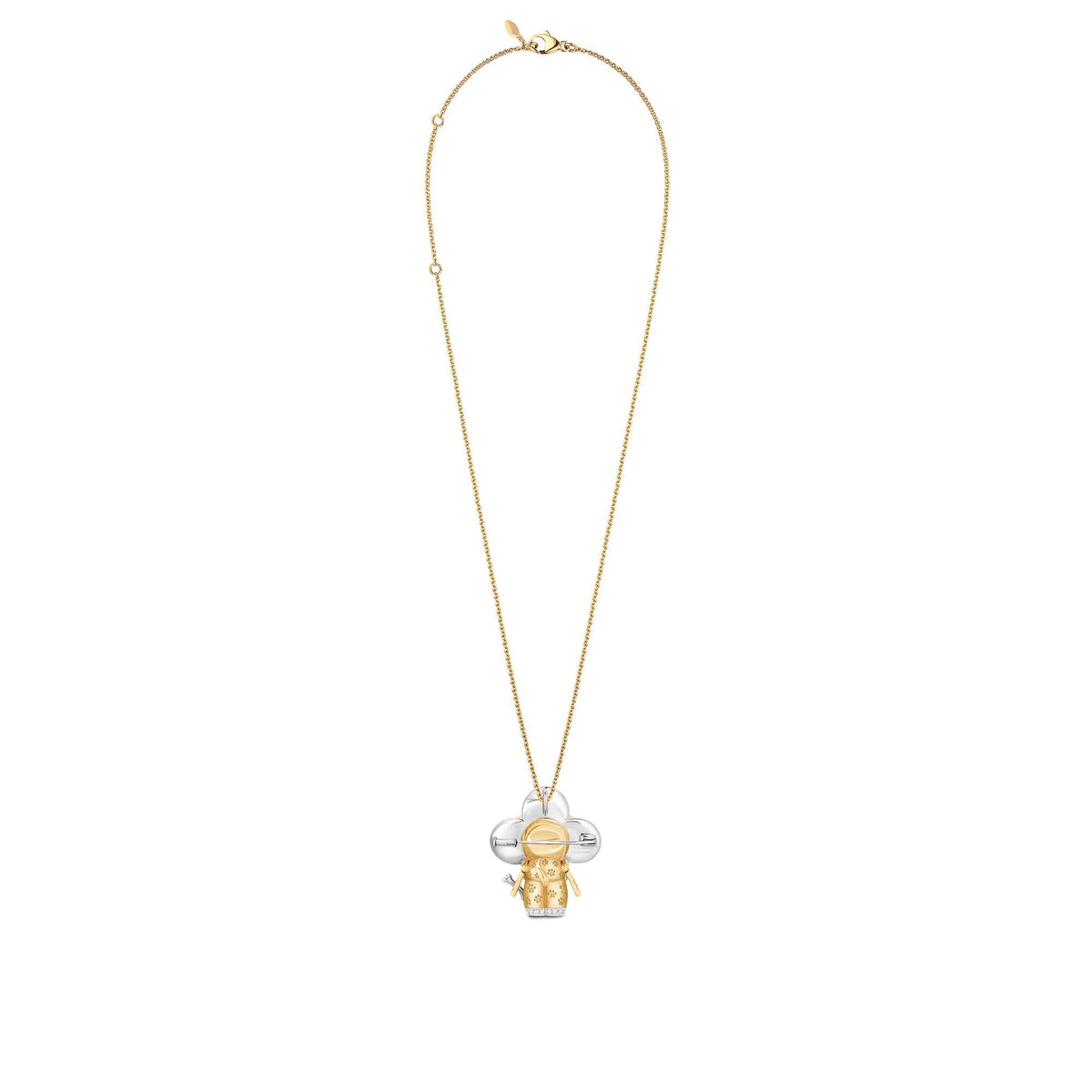 Vivienne Dog Pendant, Yellow Gold, White Gold, Lacquer, Diamonds & Colored Gemstones