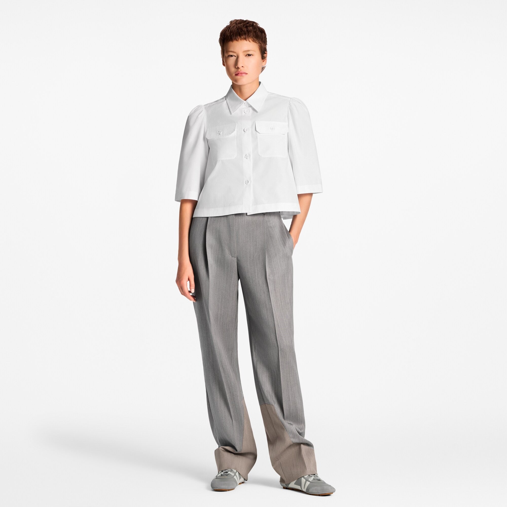 Color-Blocked Tailored Pants