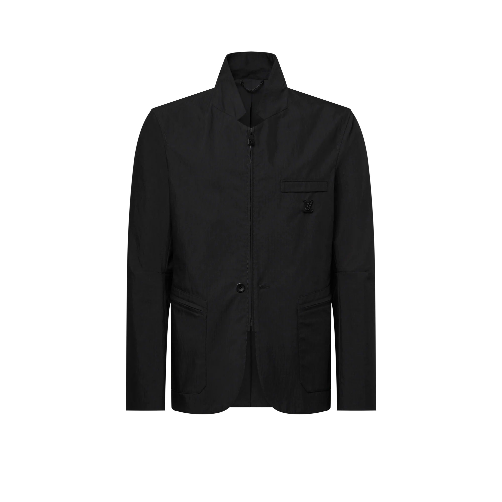 Cotton Ripstop Zippered Single-Breasted Jacket