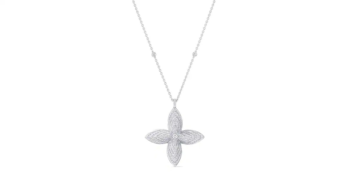 Idylle Blossom Pendant, White Gold & Diamonds