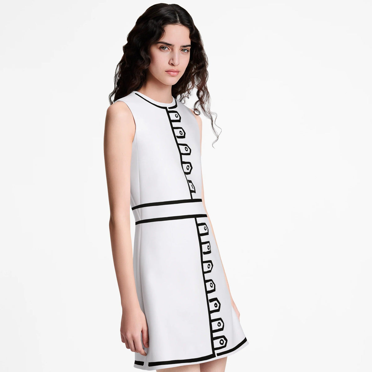 Outline Print Mikado Dress