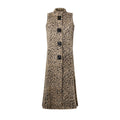 Sleevless Leopard Knit Coat