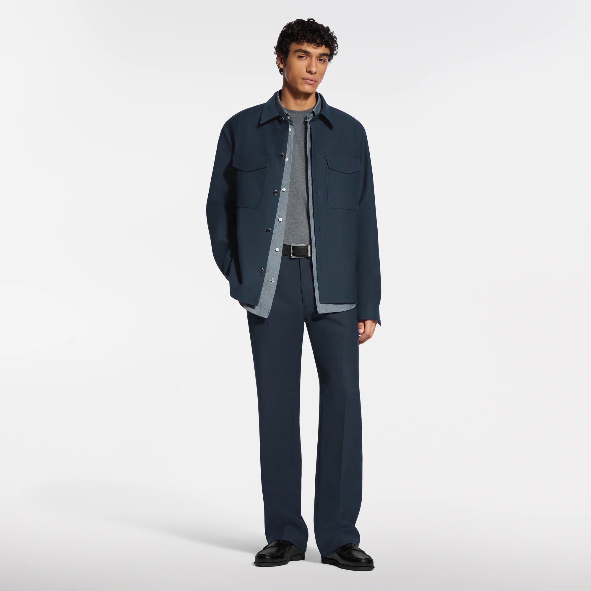 Long-Sleeved Cotton-Silk Crepe Shirt