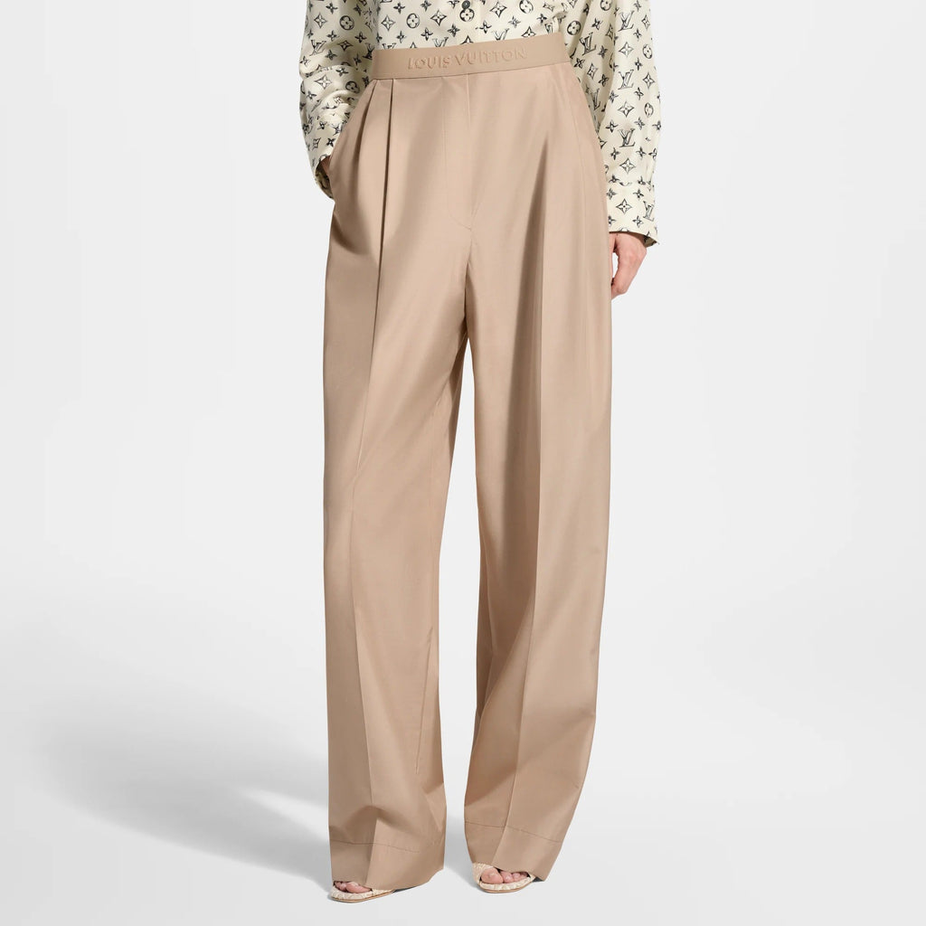 Tailored Wide-Leg Silk Pants