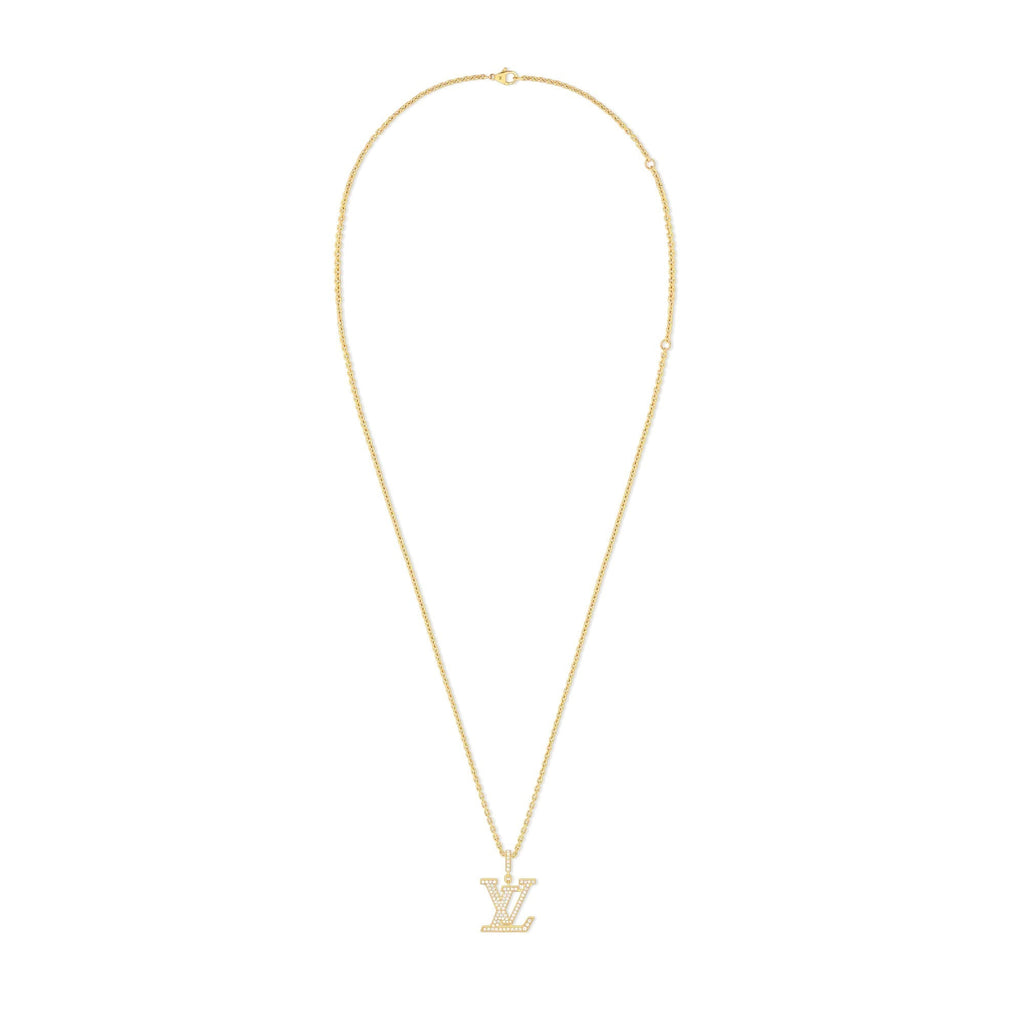LV Medium Pendant, Yellow Gold And Diamonds